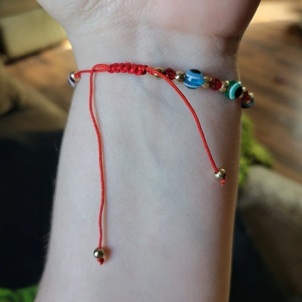 Adjustable Evil Eye Handmade Bracelet - Picture 2 of 9